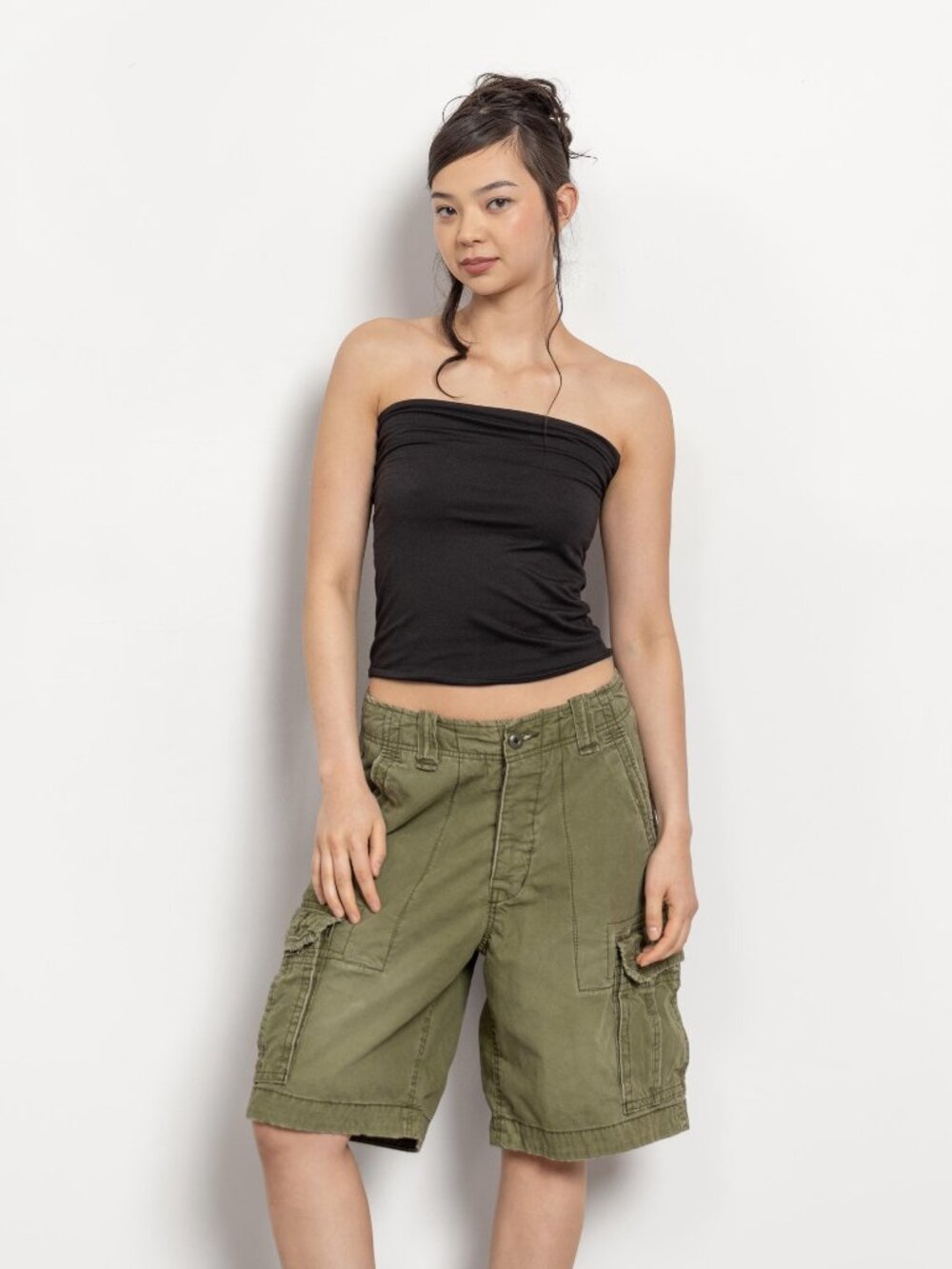 Vintage Cargo Shorts: Baggy Y2K Army Green Jorts Hollister